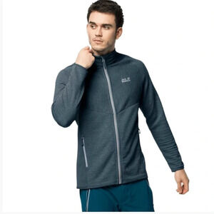 Jack Wolfskin Men’s Active Tongari Fleece Jacket Blue NWT